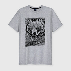 Мужская slim-футболка Хозяин русского леса - медведь