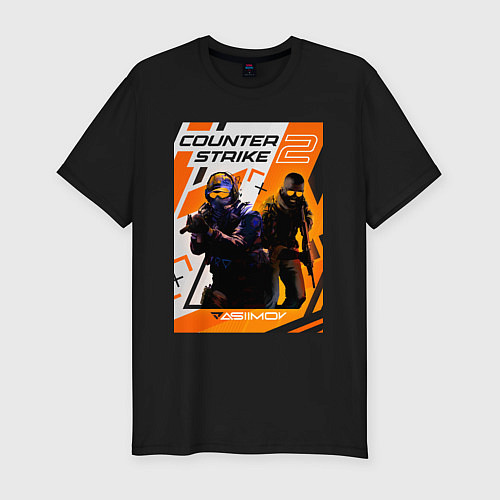 Мужская slim-футболка КС 2 Азимов / Черный – фото 1