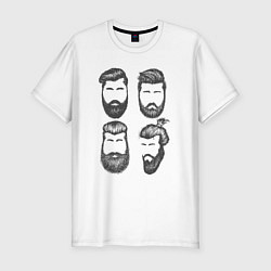 Мужская slim-футболка Бородачи