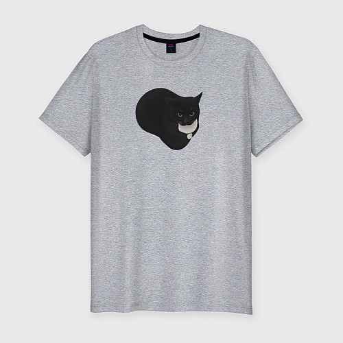 Мужская slim-футболка Maxwell cat / Меланж – фото 1