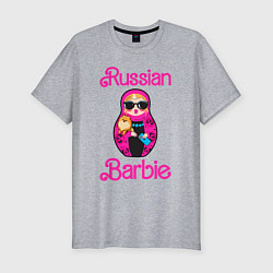 Мужская slim-футболка Барби русская
