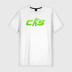 Мужская slim-футболка CS2 green logo
