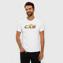 Футболка slim-fit CS 2 gold logo, цвет: белый — фото 2