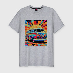 Мужская slim-футболка В машине на отдых
