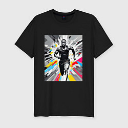 Мужская slim-футболка Чернокожий спринтер