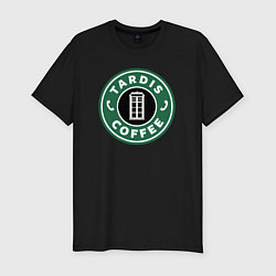 Мужская slim-футболка Tardis coffee