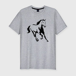 Футболка slim-fit Конь скачет, цвет: меланж