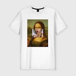 Мужская slim-футболка Лиза с чупа чупсом