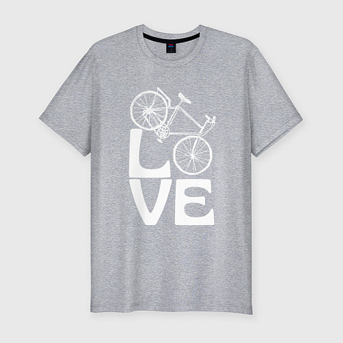 Мужская slim-футболка Любовь велосипедиста / Меланж – фото 1