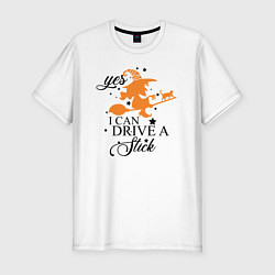 Футболка slim-fit Yes i can drive a stick, цвет: белый