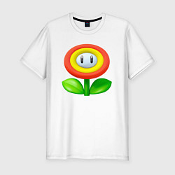 Мужская slim-футболка Цветок Марио