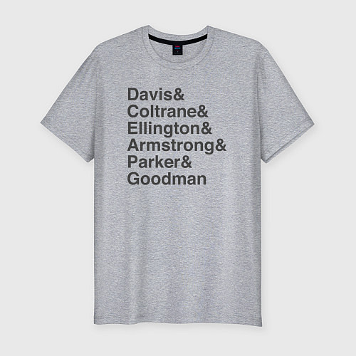 Мужская slim-футболка Легенды джаза / Меланж – фото 1