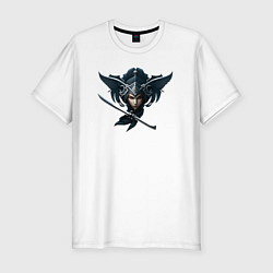 Мужская slim-футболка Эмблема самурая