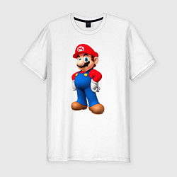 Футболка slim-fit Марио стоит, цвет: белый