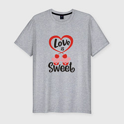 Мужская slim-футболка Любовь сладка
