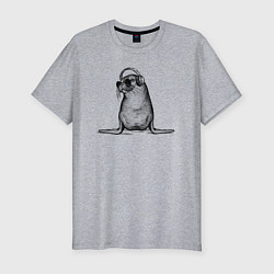 Мужская slim-футболка Морский котик DJ