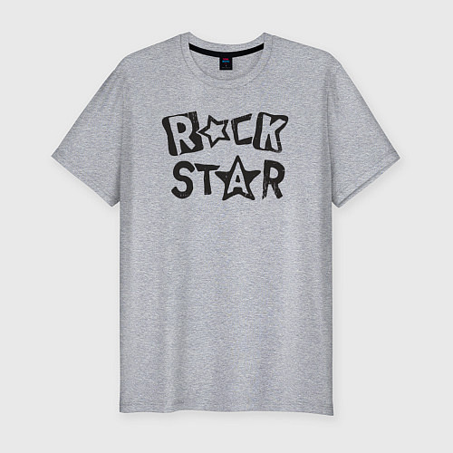Мужская slim-футболка Рок звезда / Меланж – фото 1