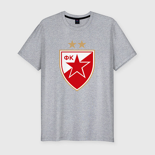 Мужская slim-футболка Црвена звезда сербия / Меланж – фото 1
