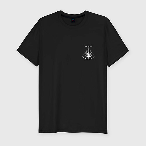 Мужская slim-футболка Логотип Elden Ring арт - мини / Черный – фото 1