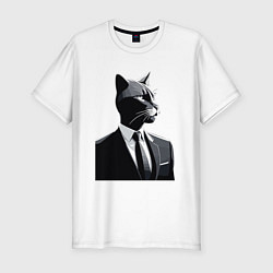 Мужская slim-футболка Бизнес-кот