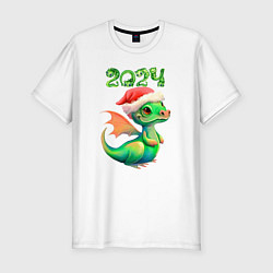 Мужская slim-футболка Дракончик 2024