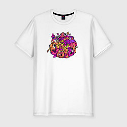 Футболка slim-fit Doodle, цвет: белый