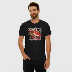 Футболка slim-fit Christmas red dragon, цвет: черный — фото 2