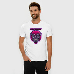 Футболка slim-fit Purple crazy monkey, цвет: белый — фото 2