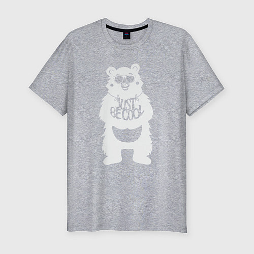 Мужская slim-футболка Просто будь клёвым / Меланж – фото 1