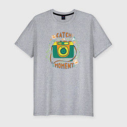 Мужская slim-футболка Catch the moment