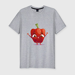 Футболка slim-fit Милый перчик, цвет: меланж