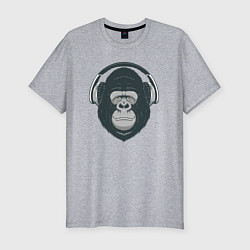 Мужская slim-футболка Monkey music