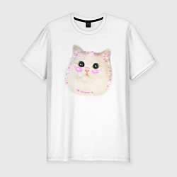 Мужская slim-футболка Котик мем люблю
