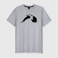 Мужская slim-футболка Орёл в полёте трафарет