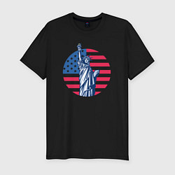 Мужская slim-футболка Statue of Liberty