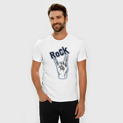 Футболка slim-fit Рок стиль, цвет: белый — фото 2