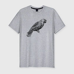 Мужская slim-футболка Попугай амазон