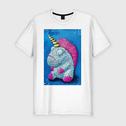 Футболка slim-fit Игрушка единорог, цвет: белый