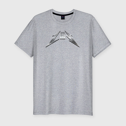 Мужская slim-футболка Лев в стиле группы Металлика / Меланж – фото 1