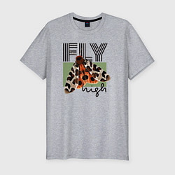 Мужская slim-футболка Fly high moth
