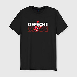 Футболка slim-fit Depeche Mode - Enjoy The Silence red rose, цвет: черный