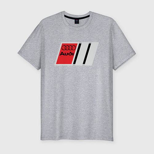 Мужская slim-футболка Audi logo / Меланж – фото 1