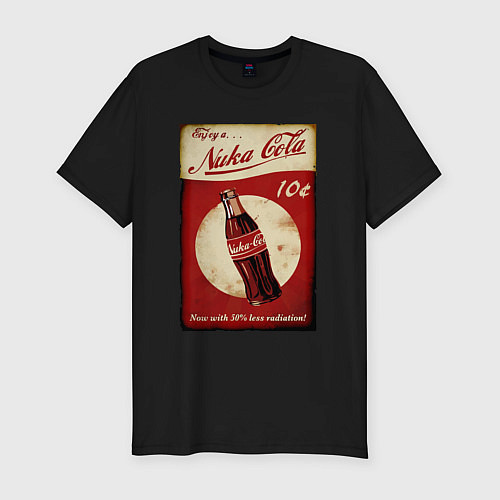 Мужская slim-футболка Nuka cola price / Черный – фото 1