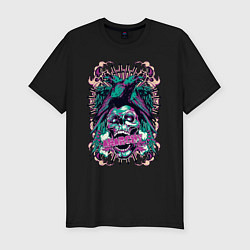 Мужская slim-футболка Anarchy skull punk