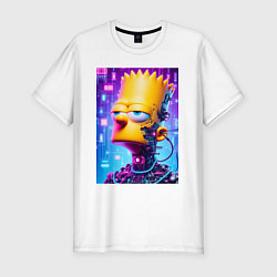 Мужская slim-футболка Cyber Bart Simpson - ai art