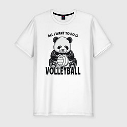 Мужская slim-футболка Panda volleyball