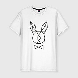 Мужская slim-футболка Полигональный кролик