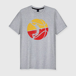 Футболка slim-fit Red yellow basketball, цвет: меланж