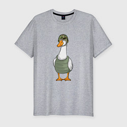 Мужская slim-футболка Гусь воин