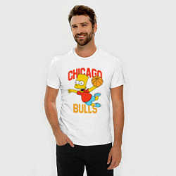 Футболка slim-fit Чикаго Буллз Барт Симпсон, цвет: белый — фото 2